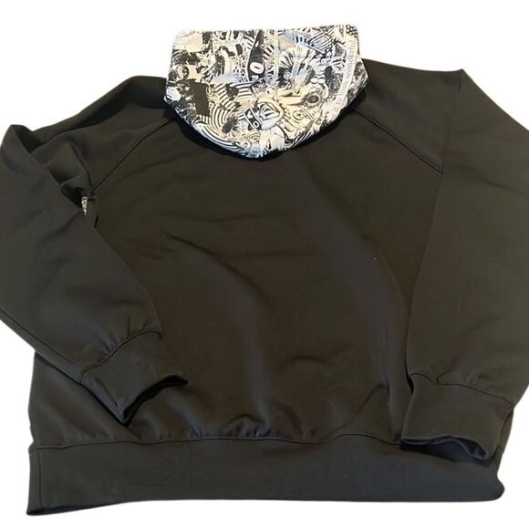 Volcom Black and White Logo Pullover Cinch Hoodie Size Large - Picture 5 of 9